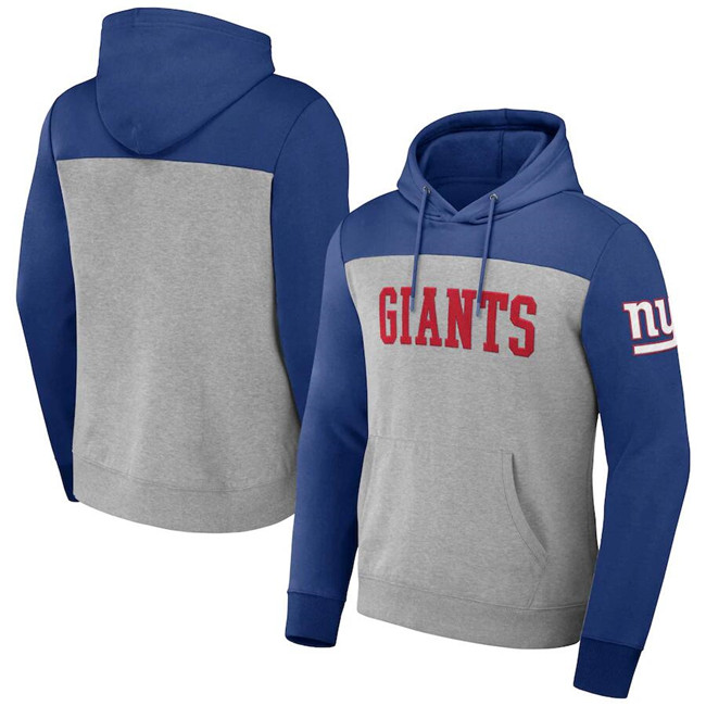 New York Giants x Darius Rucker Collection Heather Gray Color Blocked Pullover Hoodie